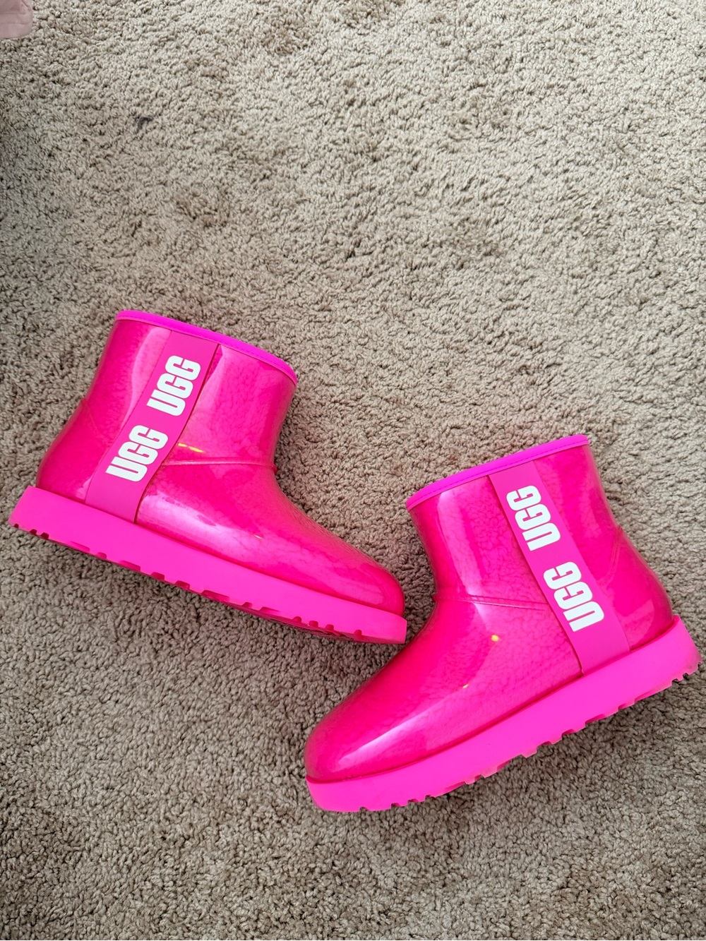 UGG Bright Pink Classic Short Waterproof Boots